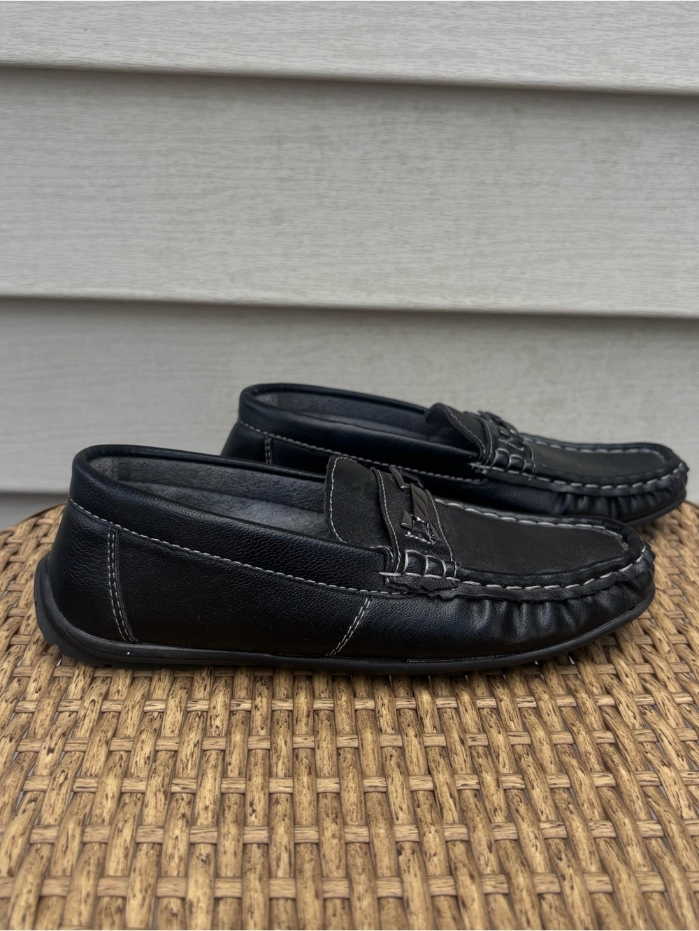 Josmo Boys Black Bit Lightweight Loafers Dress Shoes Size 3 Toddler/ Big Kids)